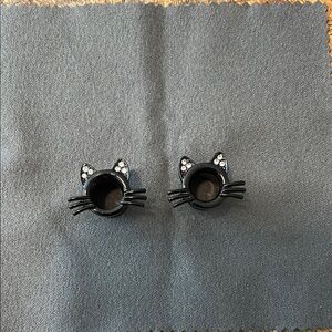 Black Cat Ear Gauges (size 0)